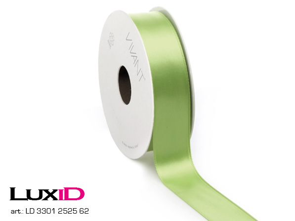 Double face satin V 62 spring green 25mm x 25m